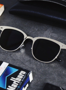 金属太阳镜野良眼镜防紫外线复古