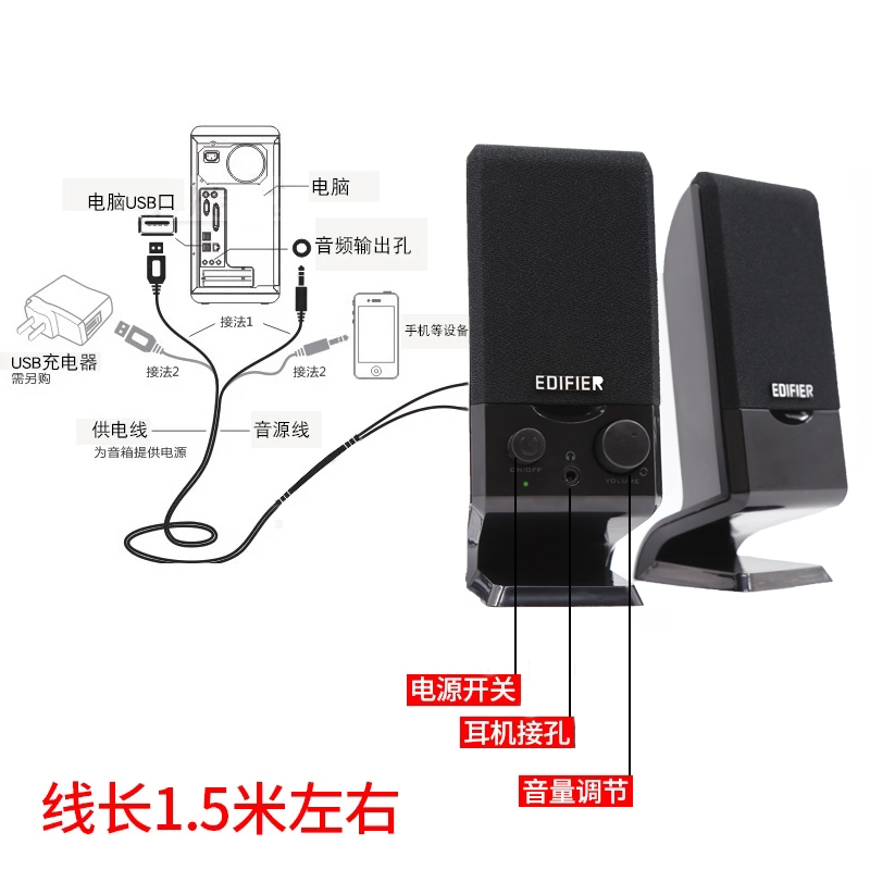 Edifier/漫步者 R10U电脑音箱台式笔记本USB迷你便携小音响低音炮-图0