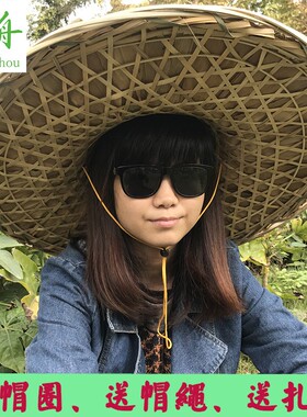 大号斗笠帽子竹编织草帽舞蹈装饰