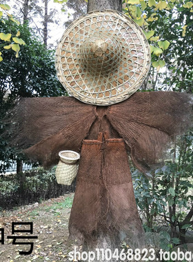 蓑衣斗笠草鞋鱼篓草帽装饰品挂件