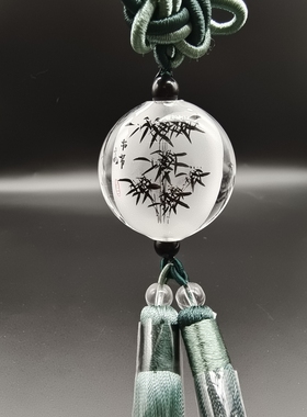 鼻烟壶精品汽车挂饰原创把玩水晶内画鼻烟壶中国结纯手绘手工工艺