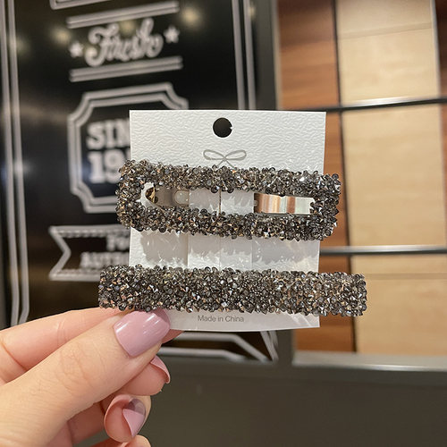 带钻水钻前额刘海一字侧边夹碎发夹子头饰头发卡子女鸭嘴bb后脑勺 - 图1