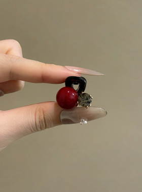 诗情画意红色珠珠水钻小抓夹