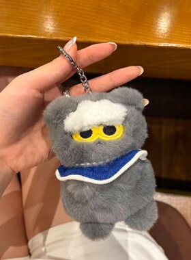 权志龙zoa联名蓝灰猫玩偶毛绒挂件钥匙扣包包粉丝应援礼物纪念品