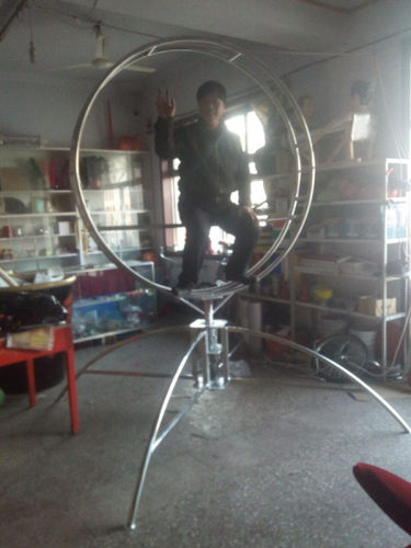 吴桥铁机杂技魔术道具加厚不锈钢遥控转动大环定做可拆成三部分环 - 图3
