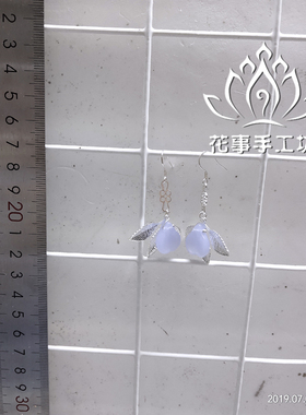 原创设计手作樱花水滴银色发夹