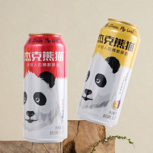 杰克熊猫精酿啤酒精酿小麦白啤酒果味啤酒茶啤1L*6听整箱礼盒装 - 图2
