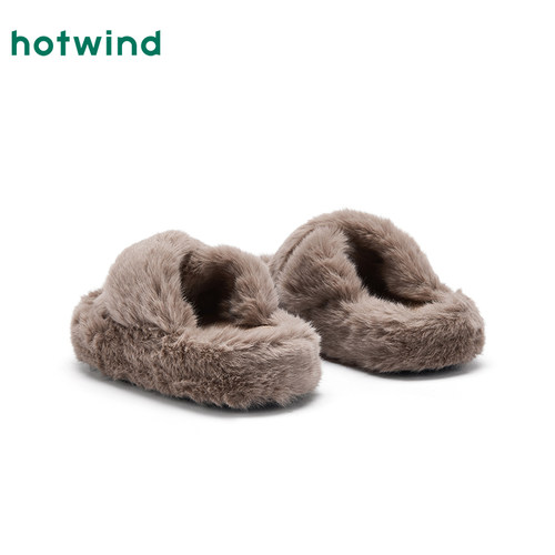 热风加绒毛毛拖女2025年冬季新款保暖毛绒家居鞋纯色百搭女鞋子 - 图2