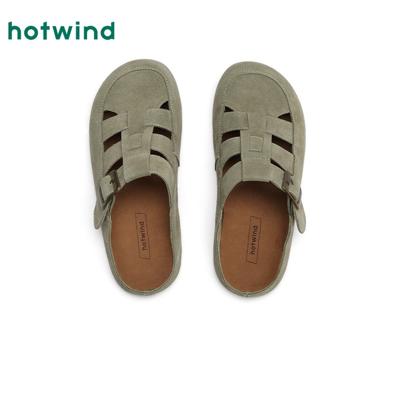 热风平底勃肯鞋女款2025年春季新款复古灰色勃肯半拖户外轻便女鞋,淘宝优惠券,粉丝福利购,淘宝优惠卷