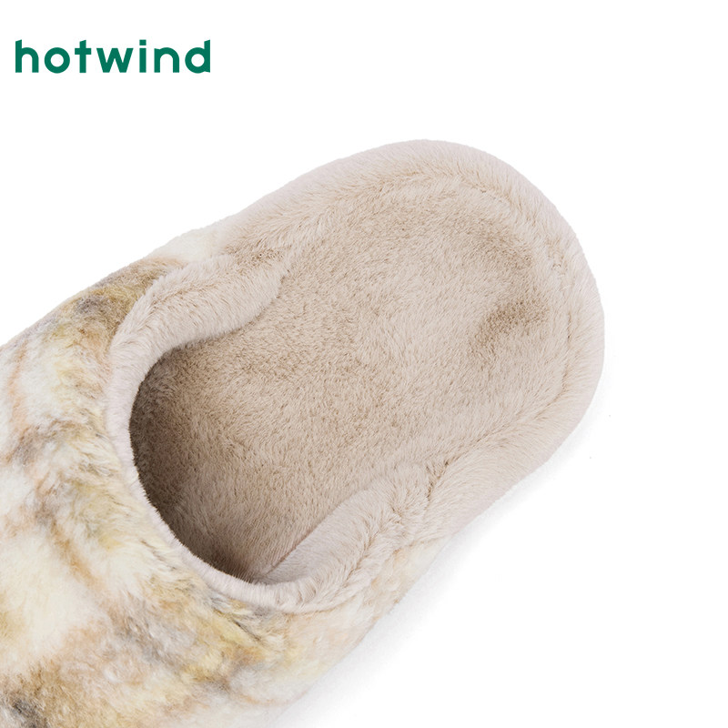 热风毛绒家居拖女2025年冬季新款经典格子毛毛鞋加绒保暖包头半拖,淘宝优惠券,粉丝福利购,淘宝优惠卷