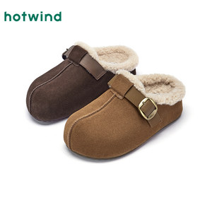 热风加绒勃肯鞋女2025年冬季新款复古毛毛鞋厚底棉鞋雪地靴半拖鞋