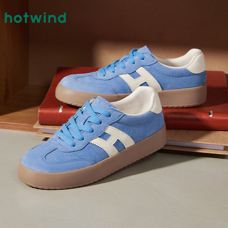 热风厚底德训鞋女款2026年春季新款百搭粉色休闲鞋复古增高女鞋子,淘宝优惠券,粉丝福利购,淘宝优惠卷