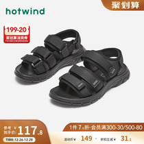 Hot Air 2023 Summer New Mens Fashion Sandals Magic Sticker Thick Bottom Trendy Daily Casual 100 Hitch Beach Shoes