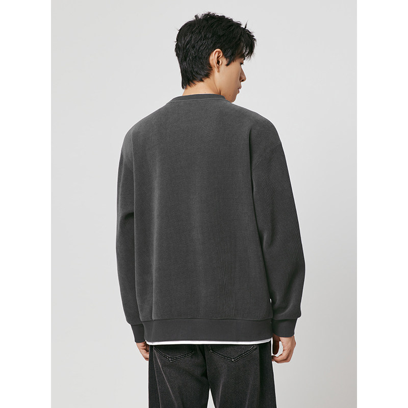 热风男士加绒卫衣2025年冬季新款假两件卫衣韩系宽松内搭打底衫,淘宝优惠券,粉丝福利购,淘宝优惠卷