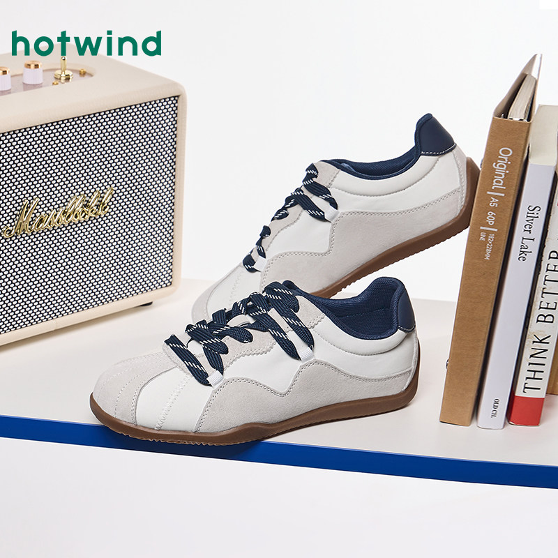 热风薄底德训鞋女2026年春季新款运动风赛车鞋百搭休闲鞋户外女鞋,淘宝优惠券,粉丝福利购,淘宝优惠卷