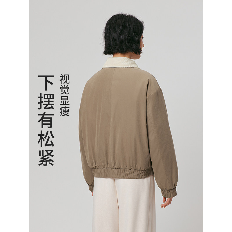 热风女士夹克外套2025年冬季新款翻领复古休闲夹克巴恩风外套上衣,淘宝优惠券,粉丝福利购,淘宝优惠卷