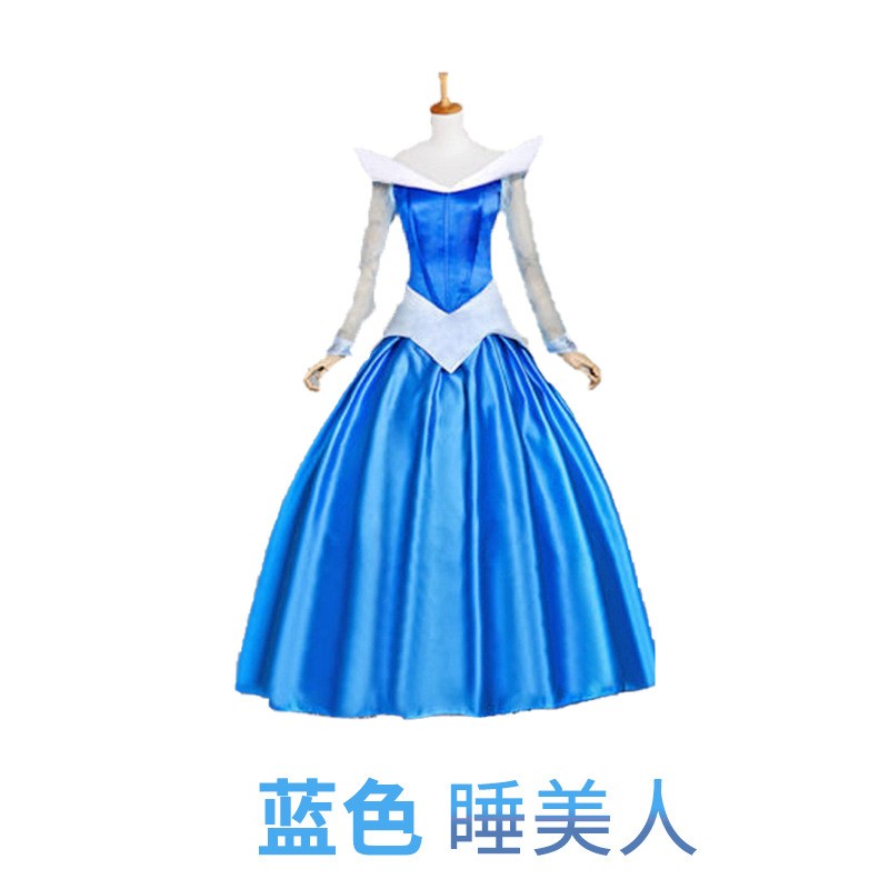 生日礼服白雪睡美人公主成人大码粉色蓝色公主裙COSPLAY年会礼服-图3