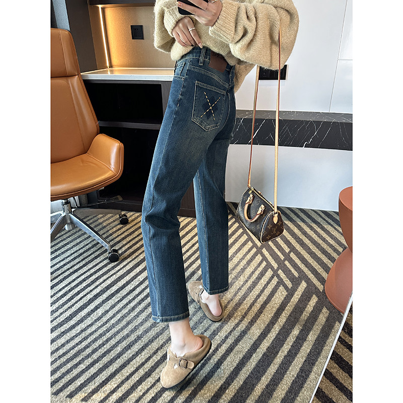 直直腿！巨显瘦四面弹复古直筒牛仔裤女2026春季小个子九分烟管裤,淘宝优惠券,粉丝福利购,淘宝优惠卷