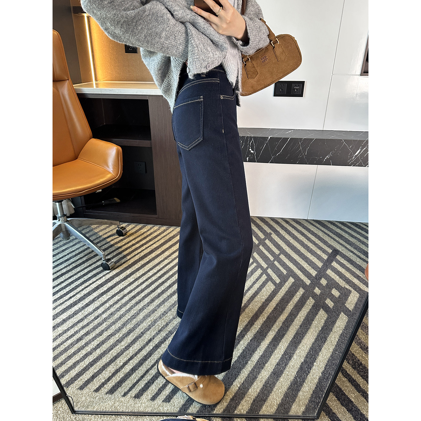 腿精密码！~加厚一体绒喇叭牛仔裤宽松高腰显瘦长裤子女冬季新款,淘宝优惠券,粉丝福利购,淘宝优惠卷