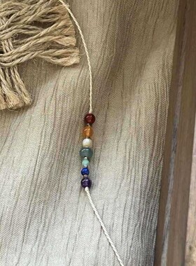 彩色多巴胺手工串珠编绳细手链小众设计感名族风复古百搭新中式女