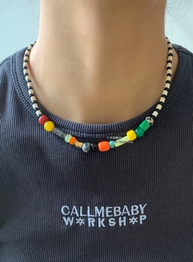 手工串珠花朵项链锁骨链南法风