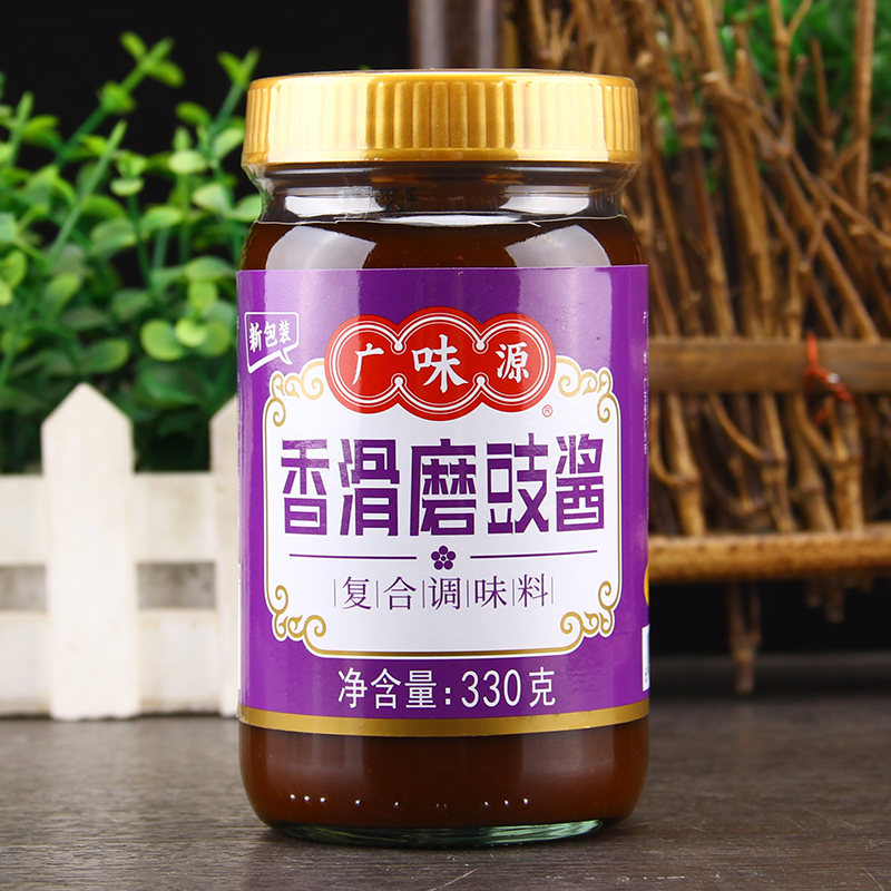 广味源香滑磨豉酱330g*12瓶 汤粉蒸炒干拌炸酱面噌汤调味料 - 图0