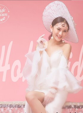 影楼拍照女大檐帽新款时尚舞台帽