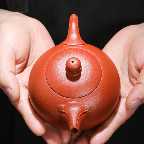 宜兴紫砂壶如意西施原矿朱泥可提可转凤鸣全手工茶具高端家用泡茶 - 图2