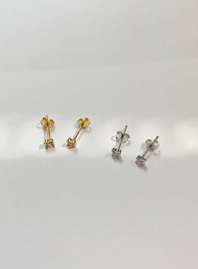 纯银清新简约风镶钻迷你四叶草