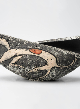 现代新中式抽象手工艺陶瓷花瓶装饰品摆件设计师成列家居酒店软装