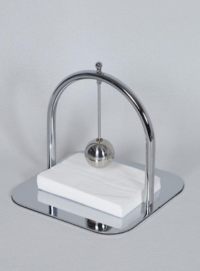 现代轻奢不锈钢纸巾座方形金属方巾底座酒店餐厅餐巾架创意压纸座