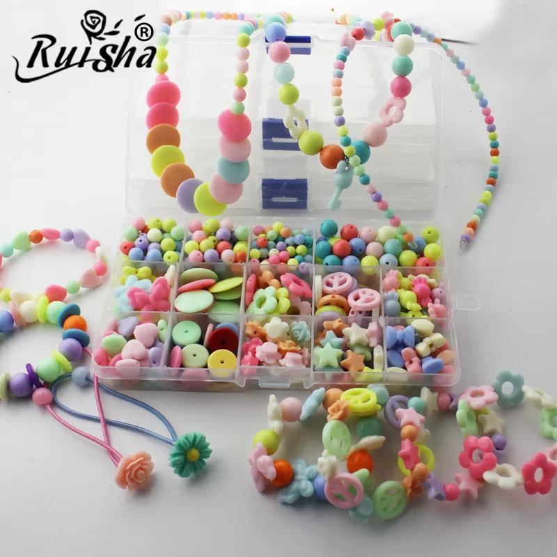Украшение RuiSha детское бисерное bracelet, умная игрушка, ожерелье ручной работы, аксессуар, бусины, DIY