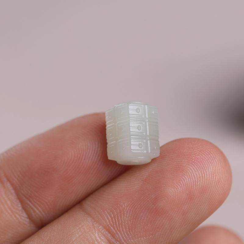 天然和田玉/缅黄 玉琮 通孔背云 文玩 手串 配饰 顶珠,淘宝优惠券,粉丝福利购,淘宝优惠卷