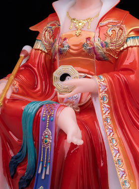 汉白玉地母后土娘娘神像供奉摆件