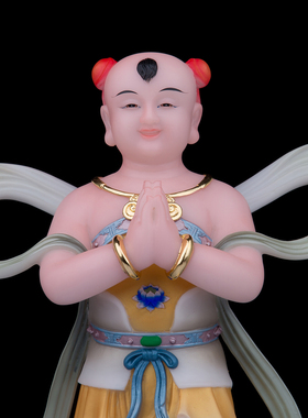 汉白玉金童玉女佛像善财童子龙女