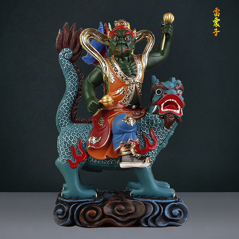 树脂彩绘带骑五营将军神像雷振子杨戬赵康元帅中坛元帅哪吒摆件