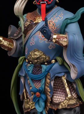 汉白玉彩绘面燃大士佛像摆件