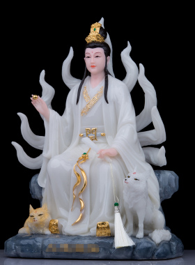 九尾狐男狐女狐家用供奉神像摆件