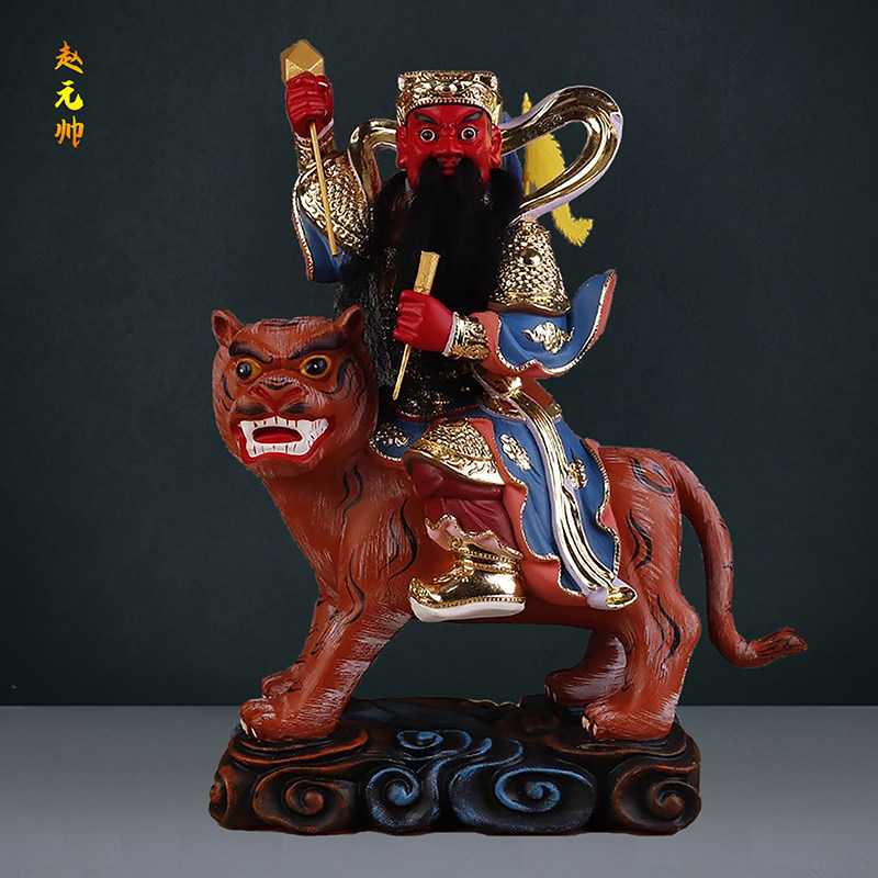 树脂彩绘带骑五营将军神像雷振子杨戬赵康元帅中坛元帅哪吒摆件