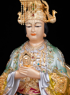 康盛黄铜供奉摆件中式妈祖娘娘像