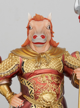 树脂金缕彩牛头马面神像