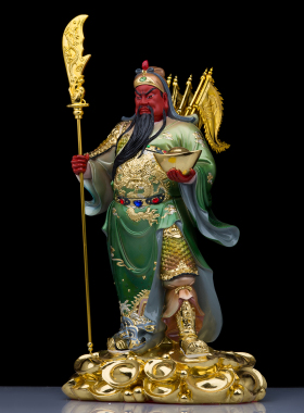 树脂彩绘客厅商铺武财神关公神像