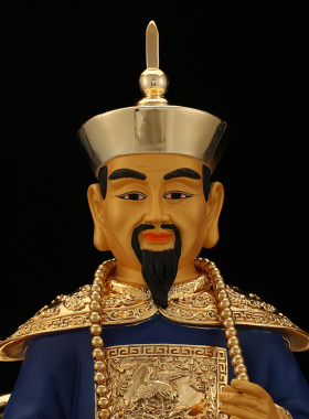 纯铜鎏金家用胡三太爷太奶黑老太