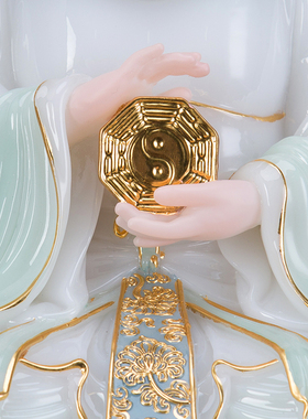 汉白玉无生老母神像摆件无声老母