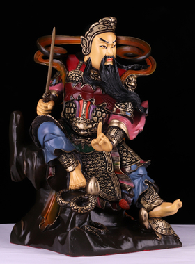 玄武祖师爷纯铜彩绘供奉道家神像
