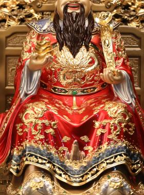 康盛纯铜供奉摆件财神爷坐像