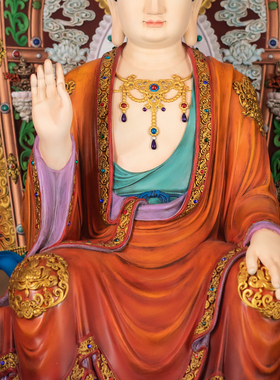台湾全铜锦绣珐琅彩天冠弥勒佛像