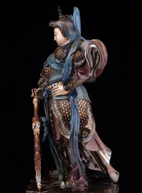 纯铜伽蓝韦陀佛像中式客厅工艺品