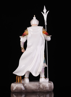 二郎神摆件杨戬汉白玉二郎真君