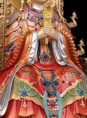 康盛黄铜供奉摆件中式妈祖娘娘像